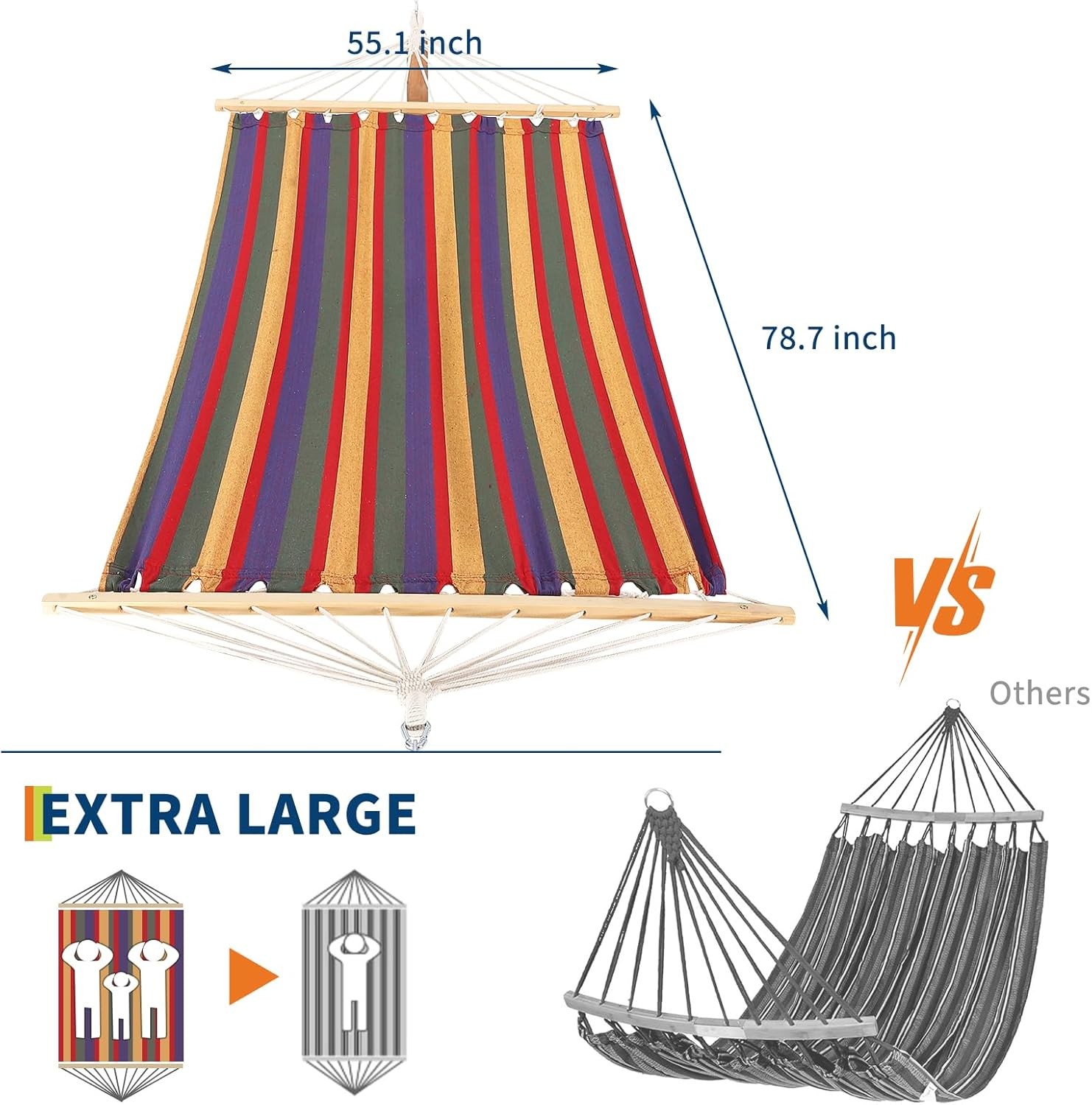 Wooden Hammock Stand with Hammock Curved 475 Lbs Capacity for 9~13 Ft Hammocks