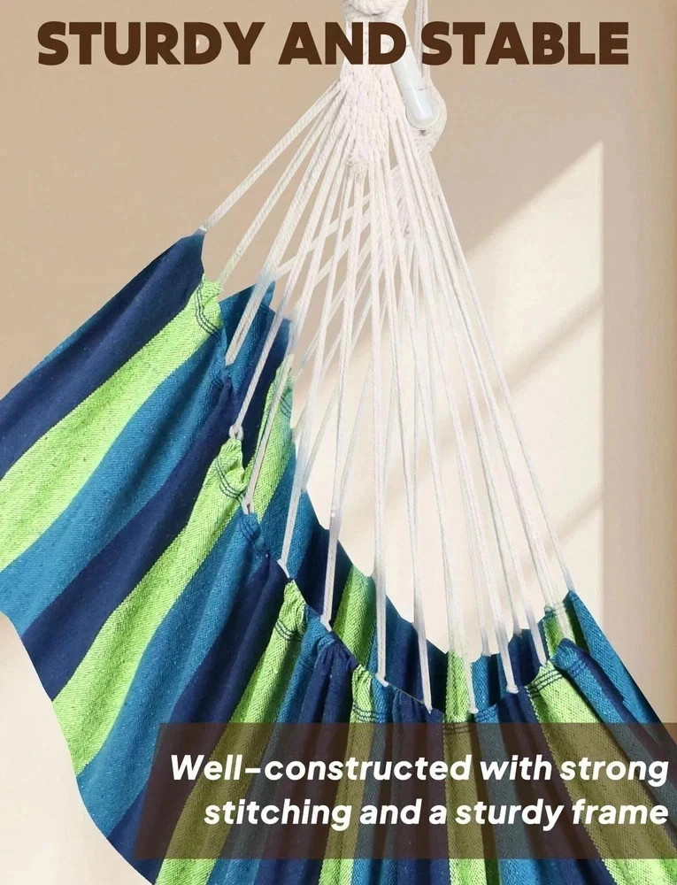 Chihee Hammock Chair Hanging Swing Max 500 Lbs 2 130x100cm, Blue Green