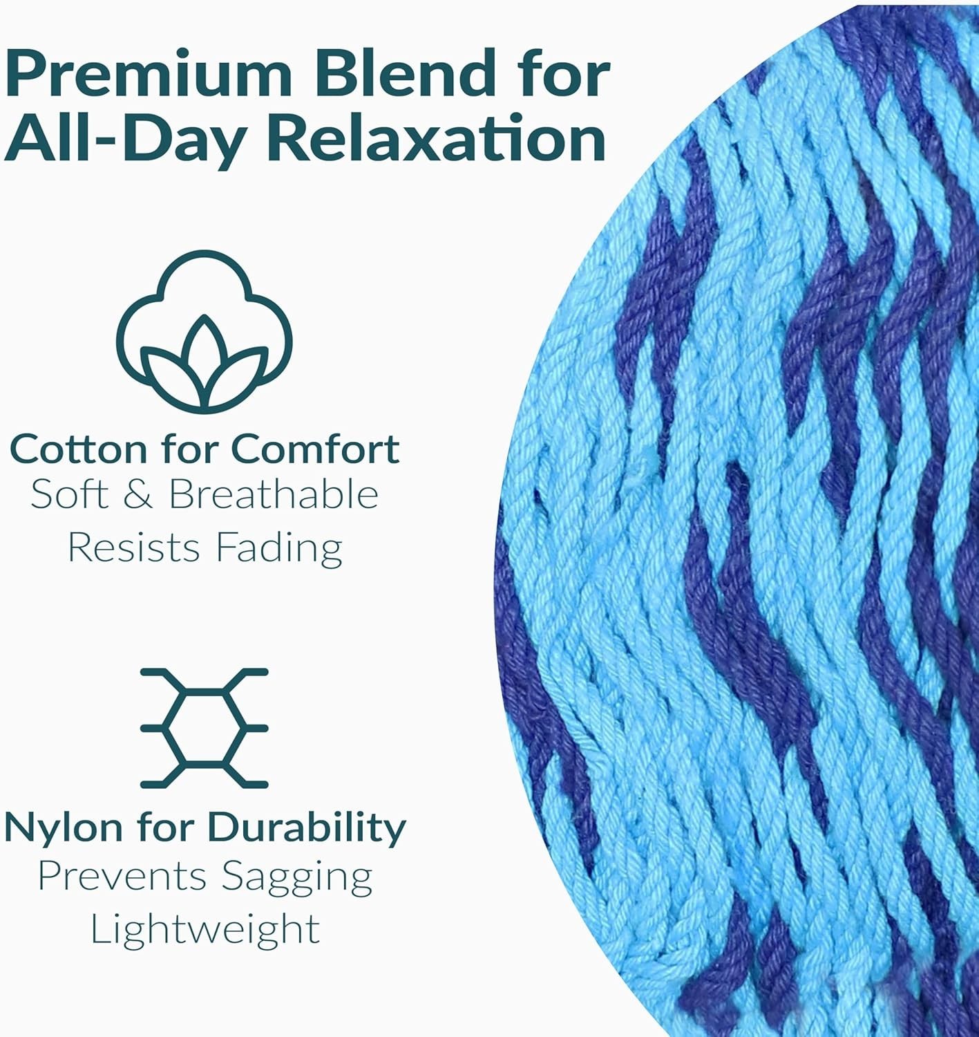 Handwoven Cotton Nylon Hammock XXL Capacity Outdoor Double Lounge Patio