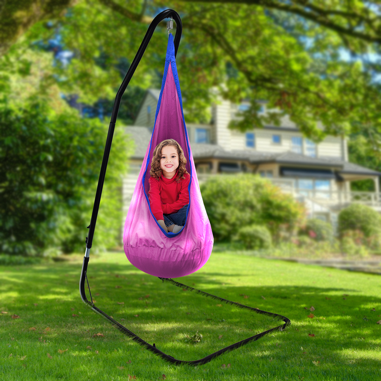 Sorbus® Adjustable Hammock Chair Stand Frame, 1 Person, 330 Pound Capacity, Perf