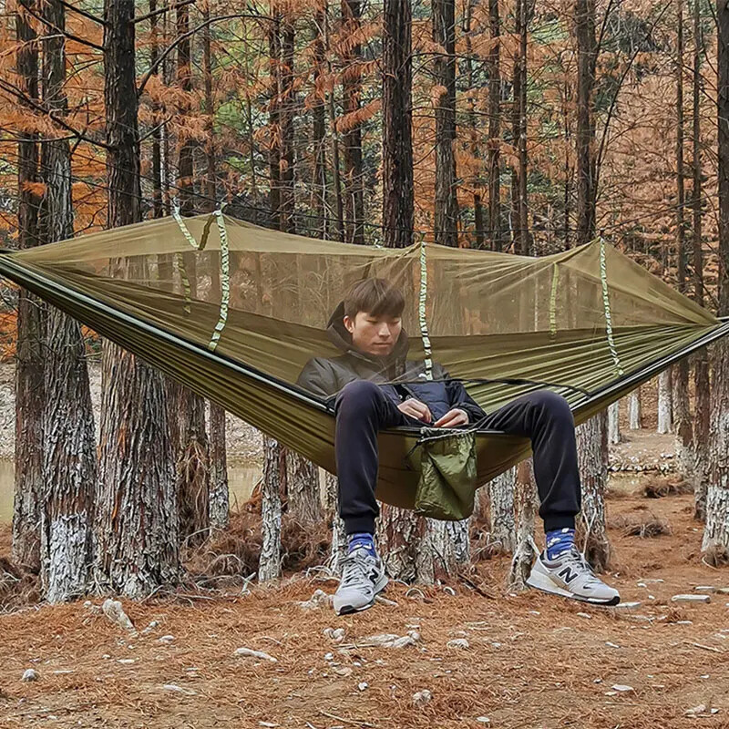 Camping Hammock with Mosquito Net Tent Double Hanging Bed Swing Chair Camouflage