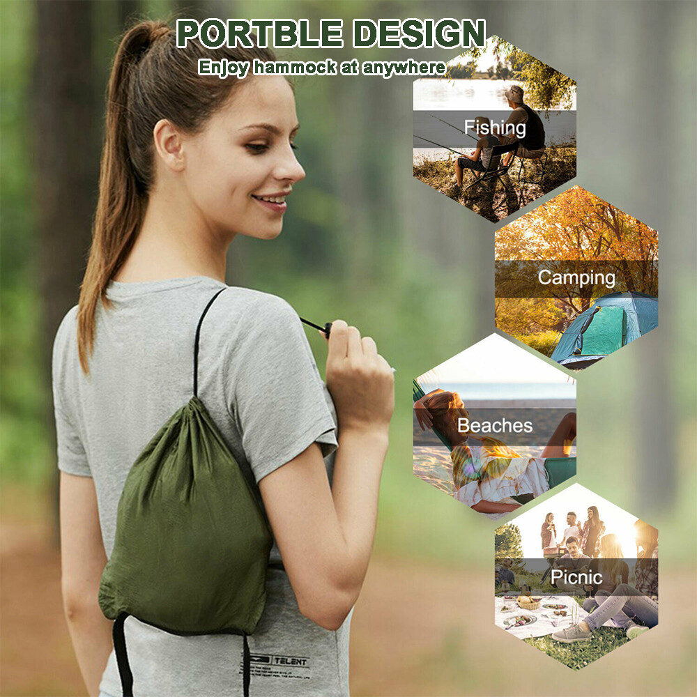 2 Person Outdoor Camping Hammock With Mosquito Net Portable Nylon Hanging Bed