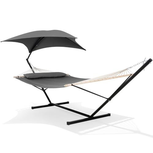 Foldable Hammock with Stand Dark Gray