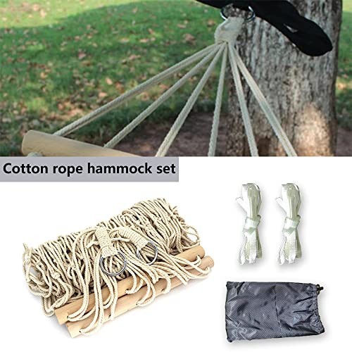 Cotton Rope Hammocks with Wood Spreader,Traditional Hand Woven Children