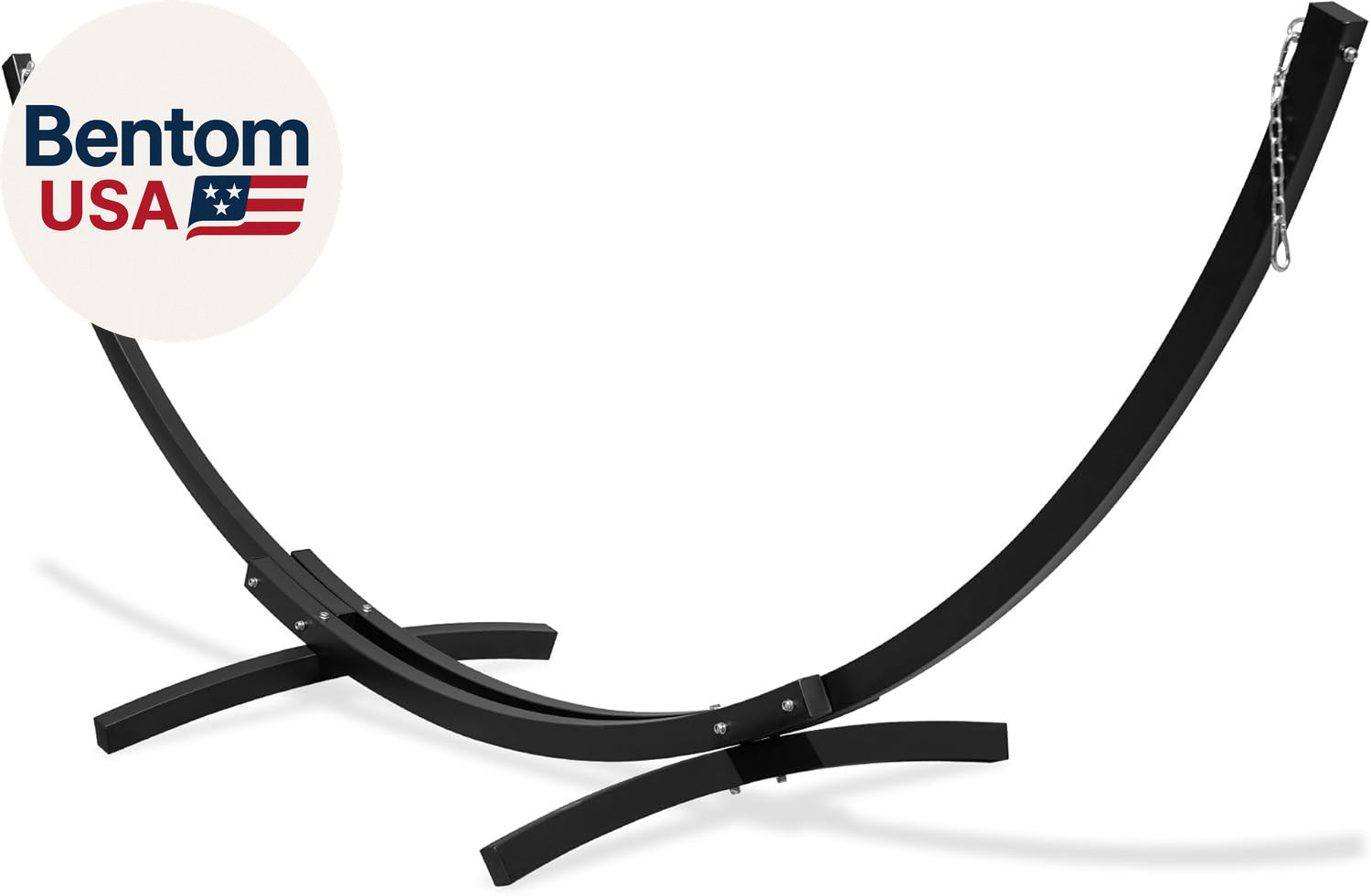 13.5 Ft Heavy Duty Steel Arc Hammock Stand with Carabiner and Chain, 2 Person We