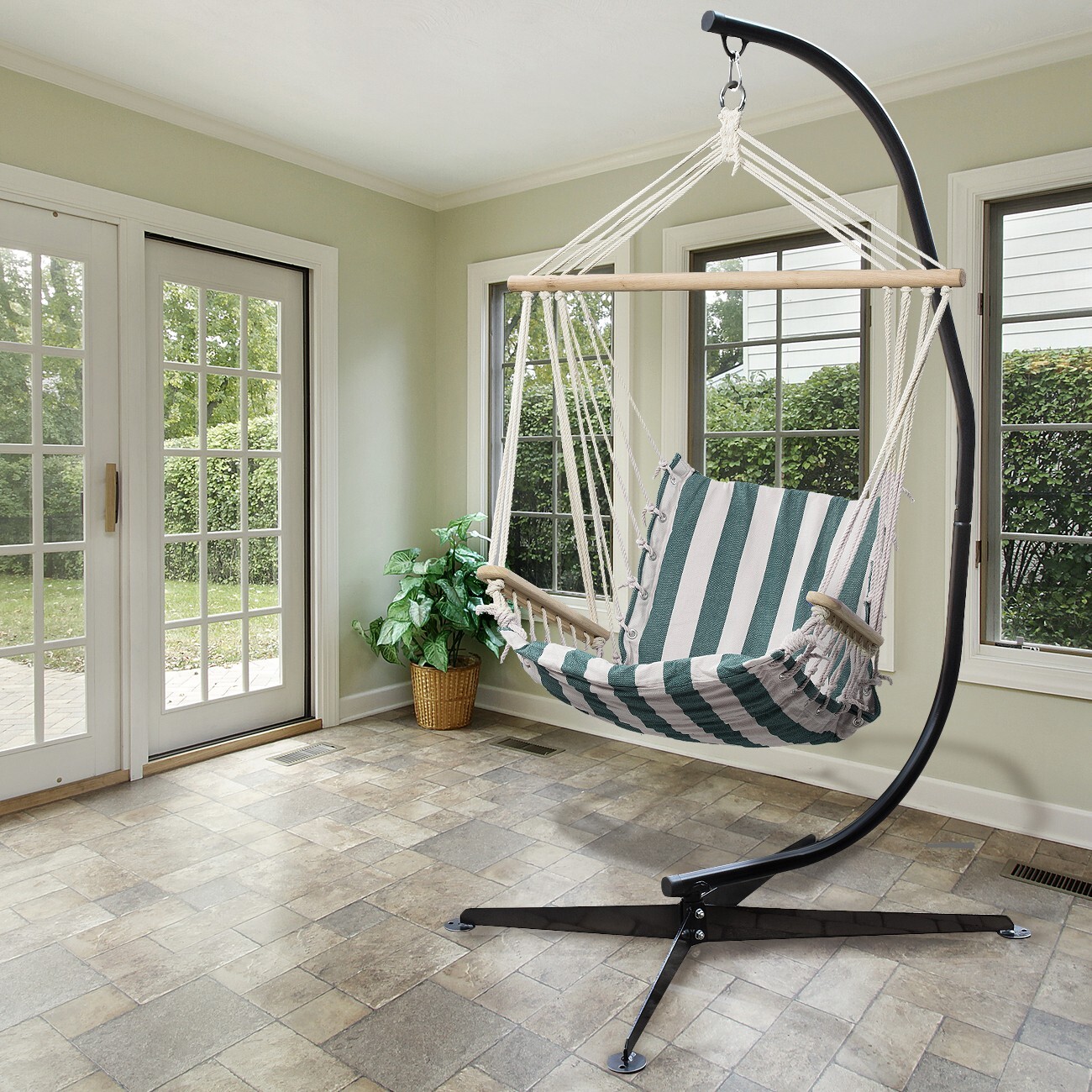 Sorbus Hanging Chair Stand -Heavy Duty 330lbs Capacity -Indoor/Outdoor (C Style)