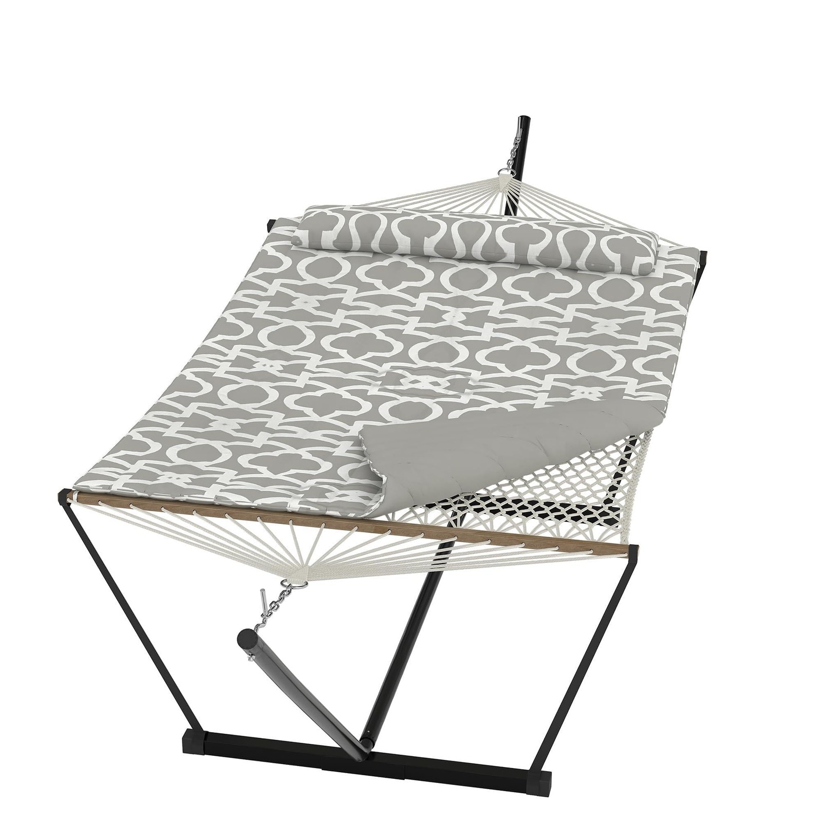 ⛳Heavy Duty Double Hammock with Stand – 450 Lbs Capacity Portable & Freestanding