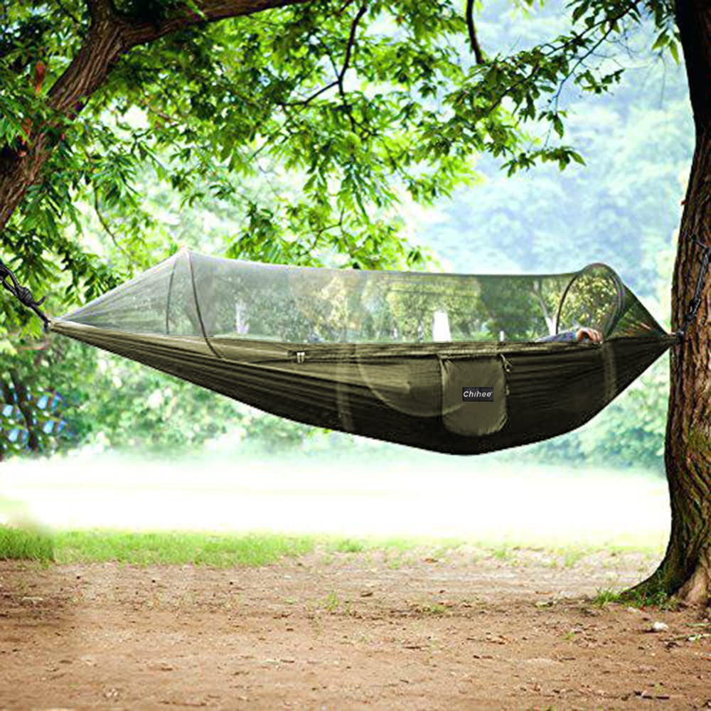 Ultra-Light Travel Camping Hammock Pop-up Net Hammock 660lbs Load Capacity,Br…