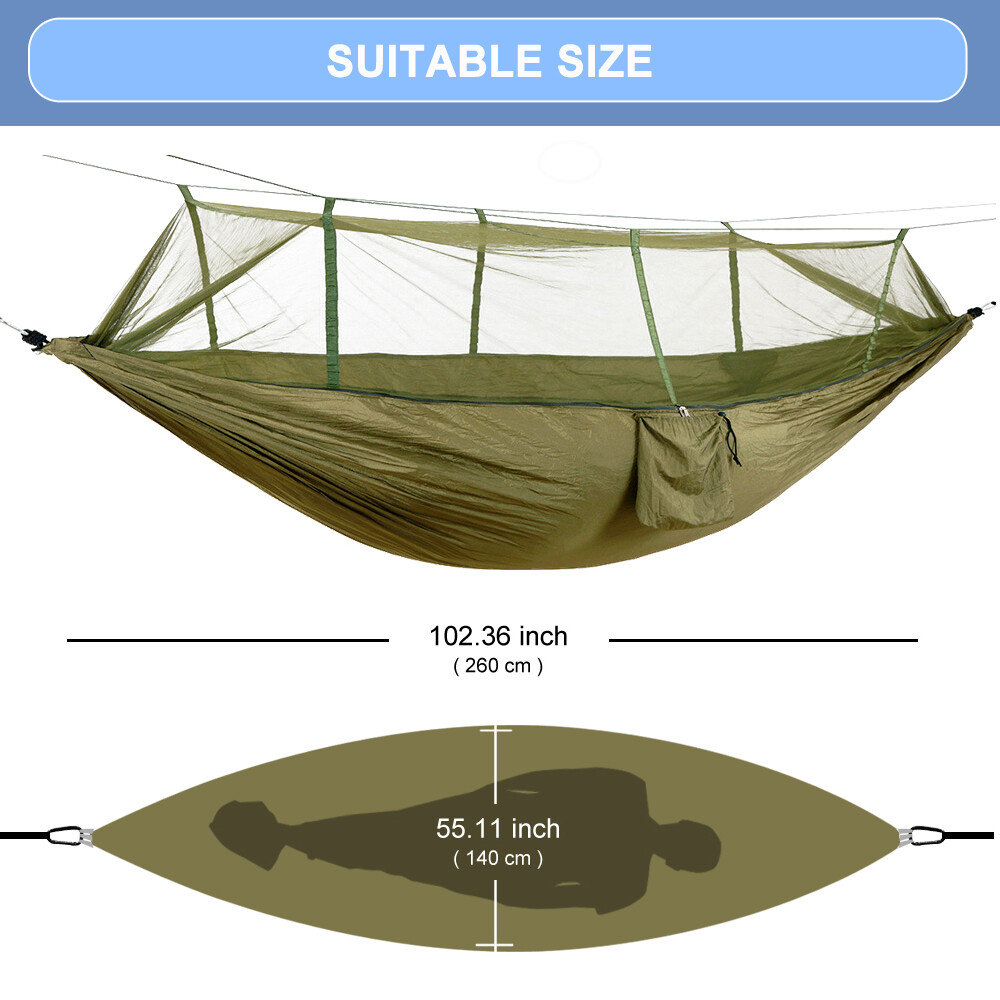 2 Person Camping Hammock With Mosquito Net Outdoor Portable Nylon Hanging Tent