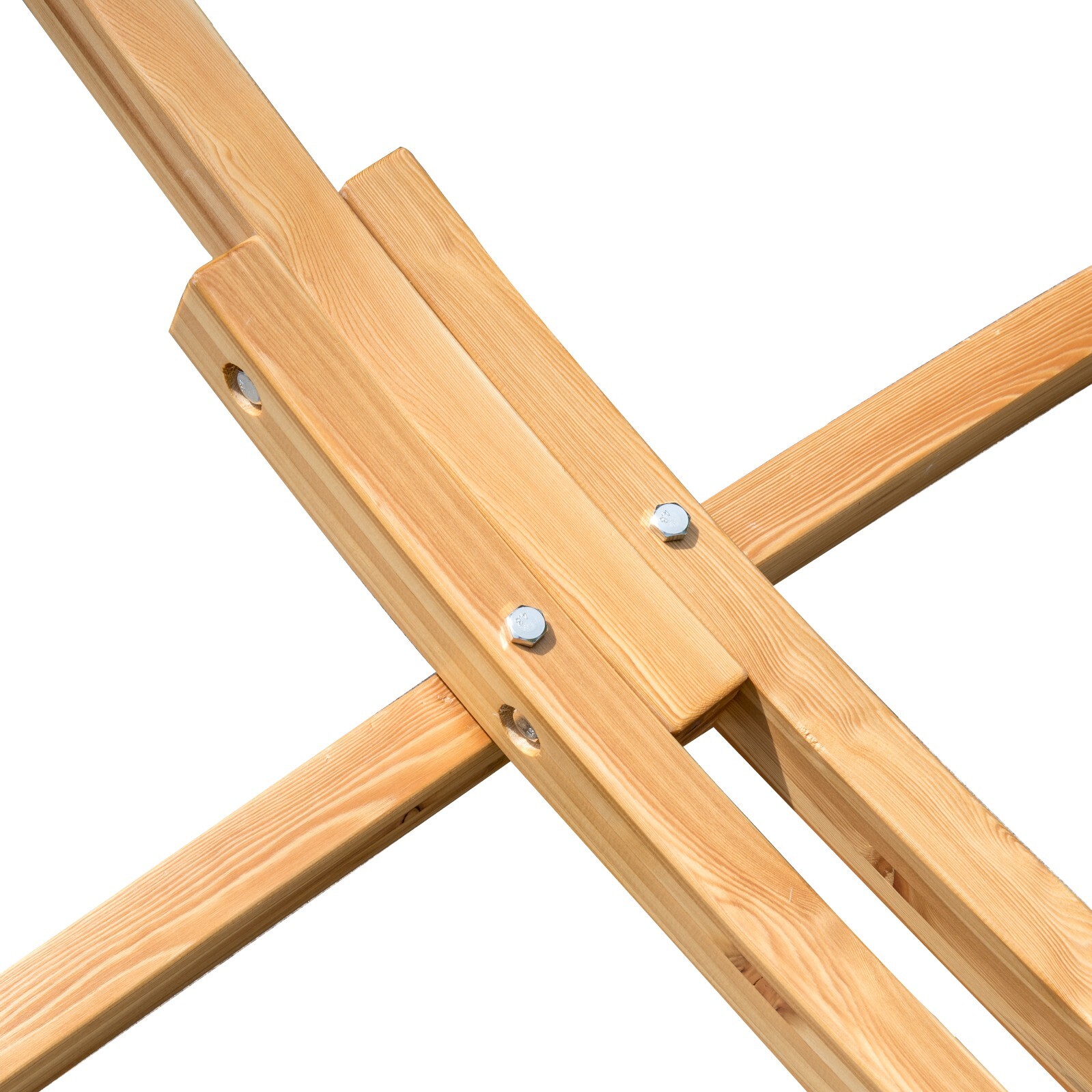 10 Feet Russian Pine Hardwood Arc Frame Hammock Stand with Hooks and Chains