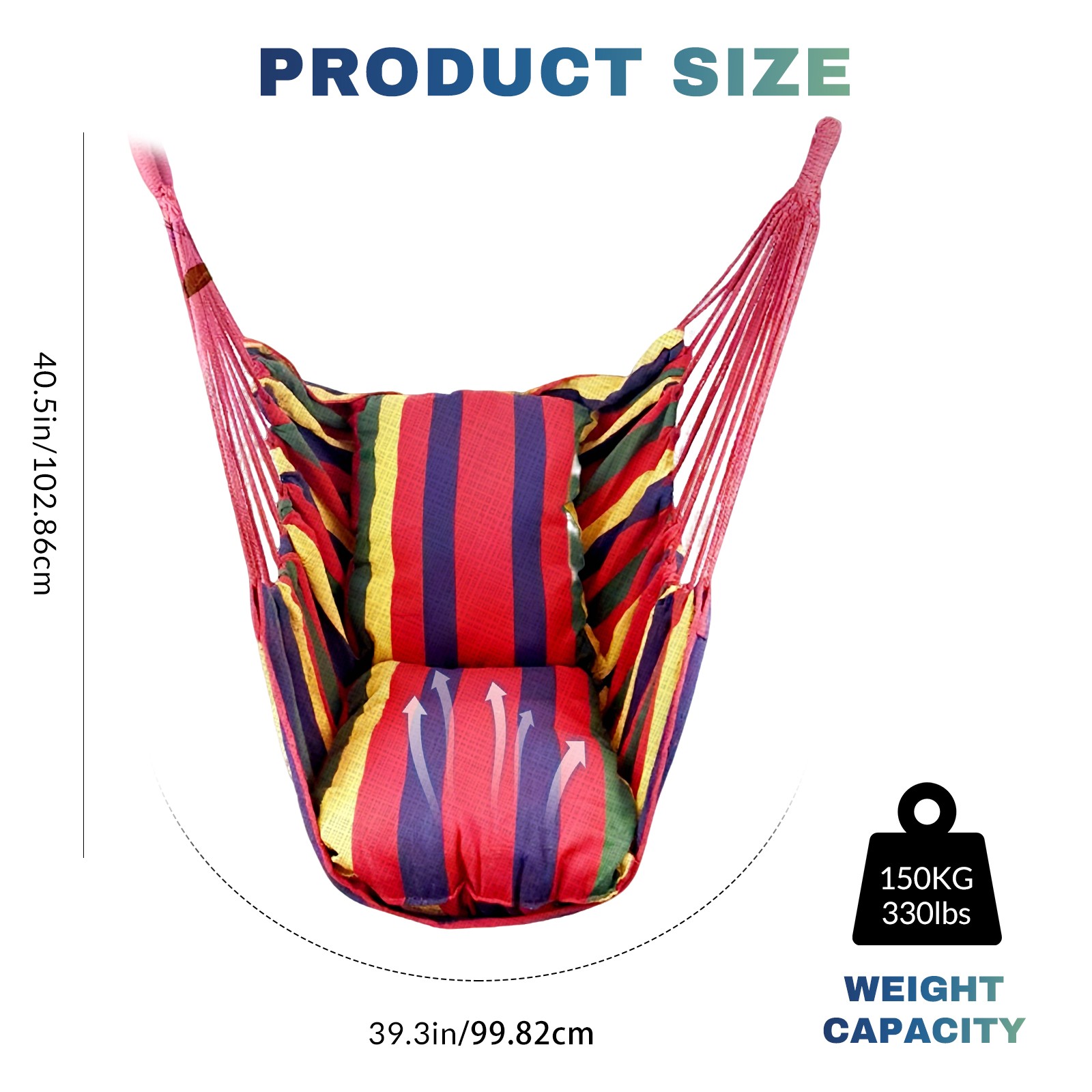Hanging Hammock Swing Chair Chair for Outdoor & Indoor & Camping Holds 330 Lbs