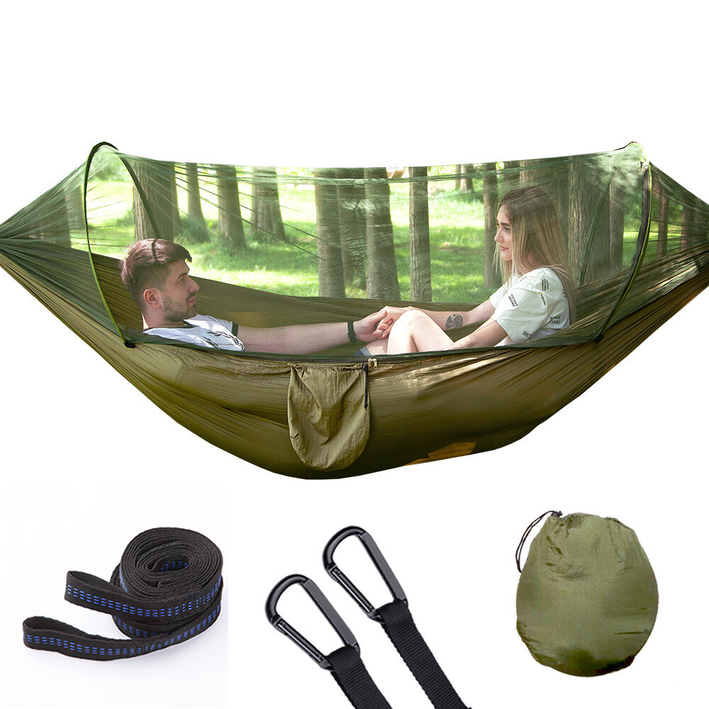 660lbs Portable Double Person Camping Hammock Tent with Mosquito Net Hanging Bed