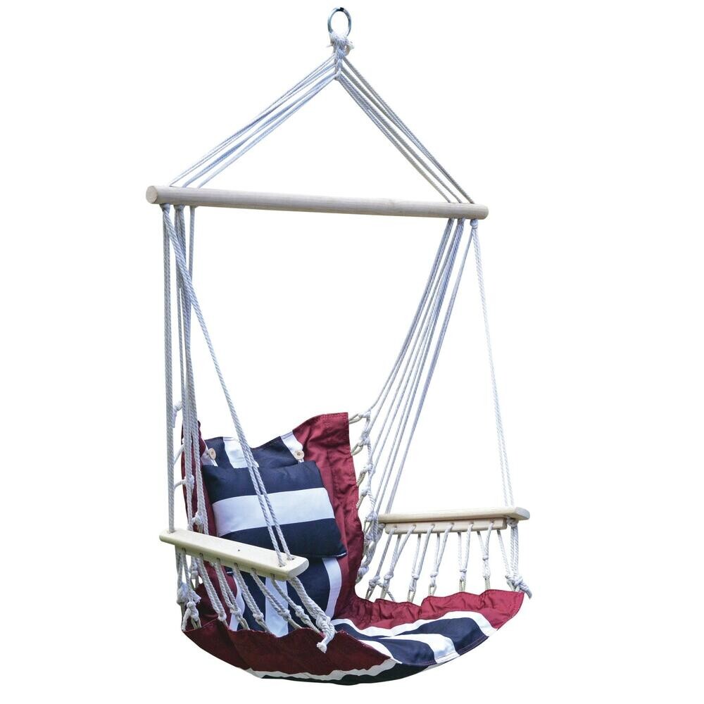 21″ Multicolor Striped Polyester Patio Hanging Hammock Chair 250 lbs Capacity