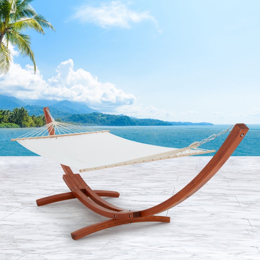 HOMMOW 2 Person Spreader Bar Hammock with Stand