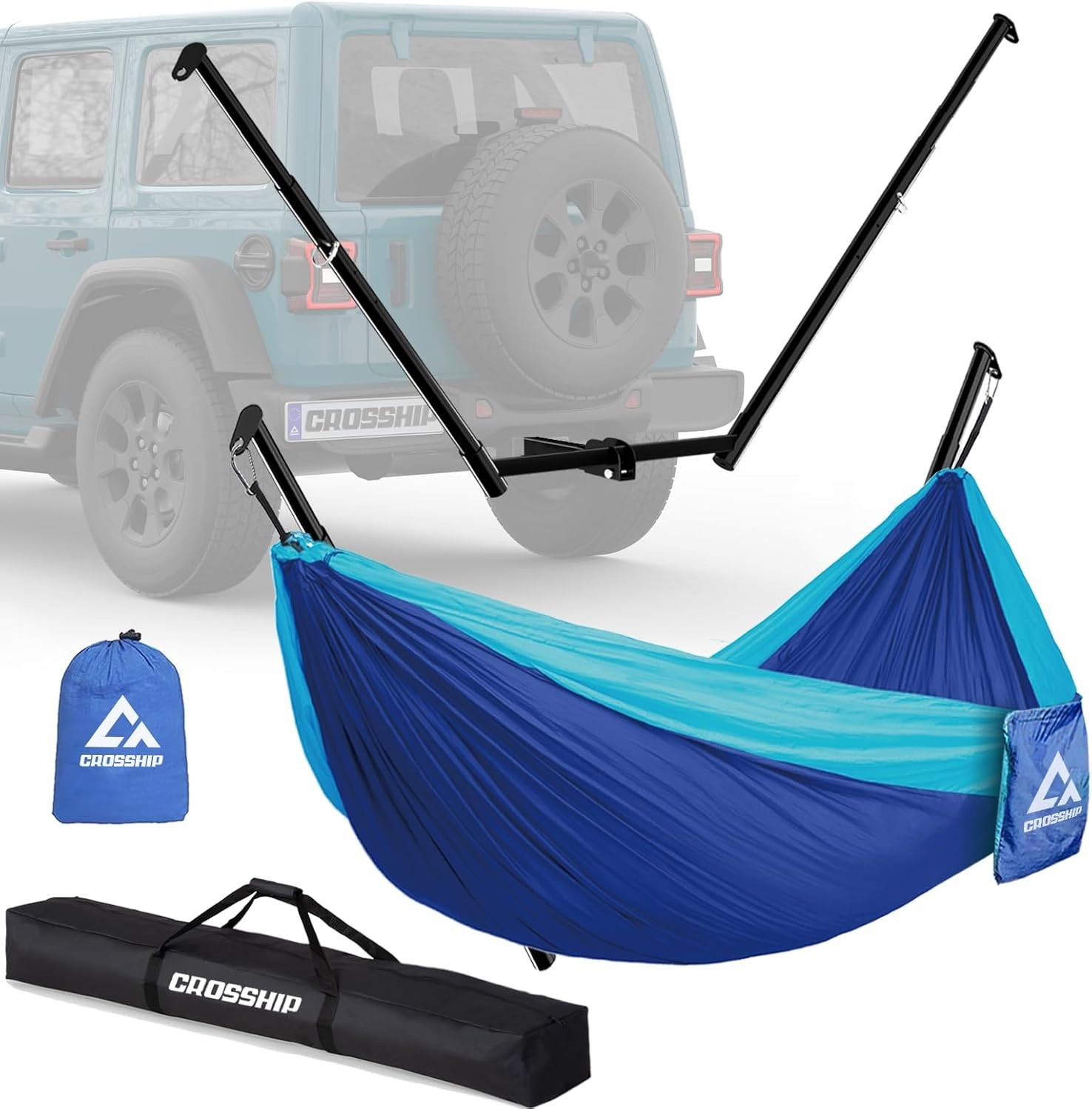 Hitch Mount Hammock Stand – Includes Parachute Nylon Hammock & Storage Bag – for