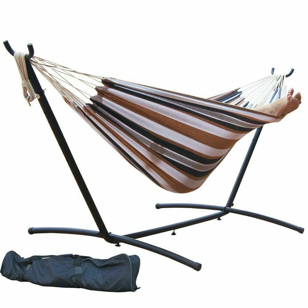Hammock with Stand Double Standing & Spreader Bar Backyard Camping