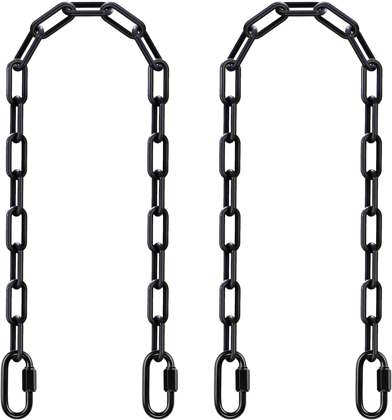 SELEWARE 2 Pack 40 Inch Hanging Swing Chain with 4 Carabiners, 1000LB Capacity P