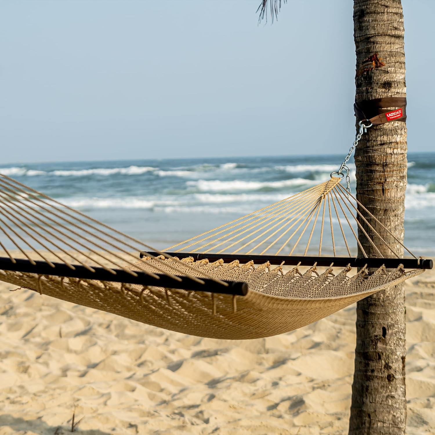 10.5 FT Double 2 Person Caribbean Rope Hammock, Hand Woven Polyester Hammock