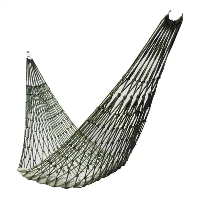 Nylon Rope Hammock Outdoor Sleeping Net Bed Portable Camping Garden Beach Yard