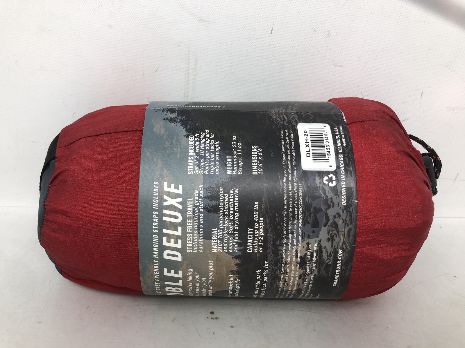 Grand Trunk Double Deluxe Parachute Nylon Hammock Crimson/charcoal