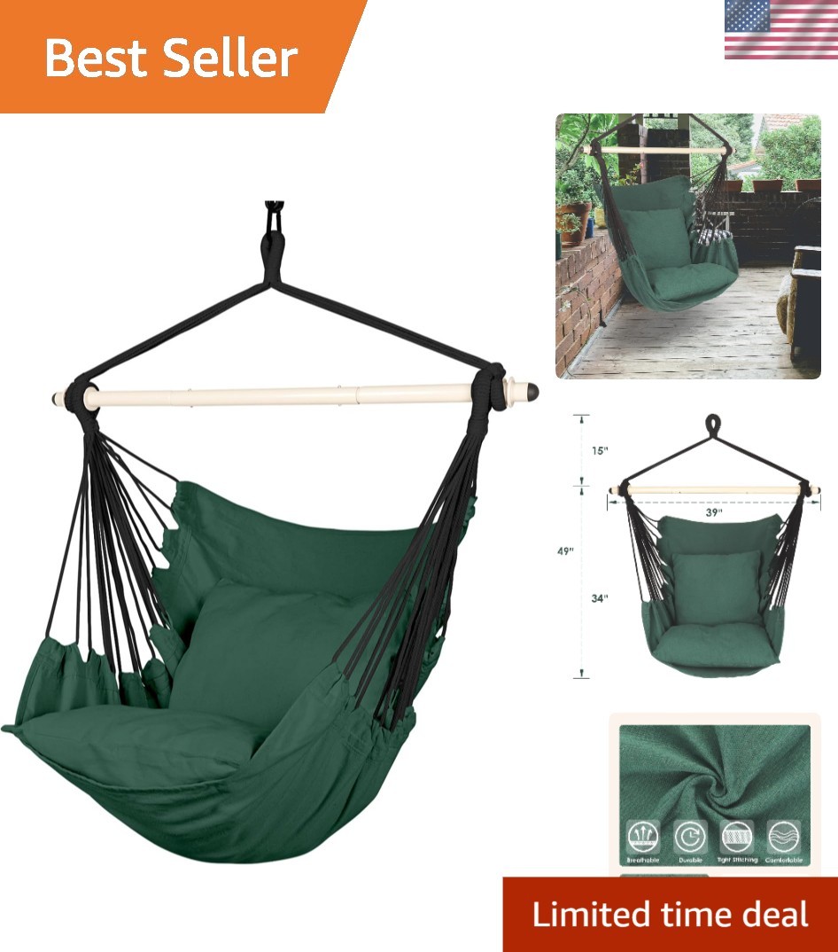 Versatile Hanging Hammock Chair – Durable for Indoor/Outdoor – 500 lbs Capacity
