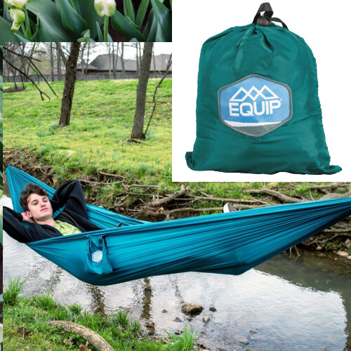 Person Tree/Travel Hammock Verdigris RED, BLUE, GREEN, 108″ L x 56″ W x .05″ H