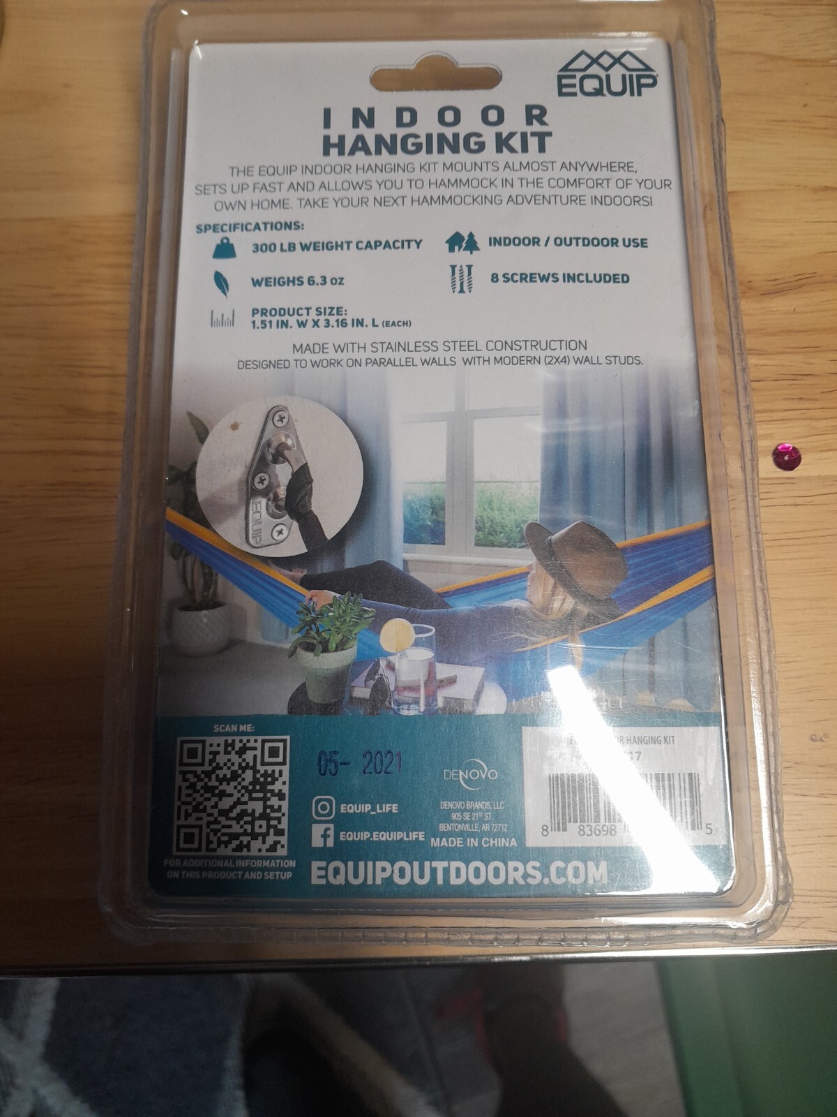 Equip Indoor / Outdoor Hammock Hanging Kit 300 Pounds weight capacity