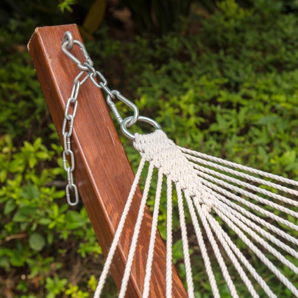 12FT Double Rope Hammocks, 2 Person Hand Woven Cotton Hammock with Spreader B…