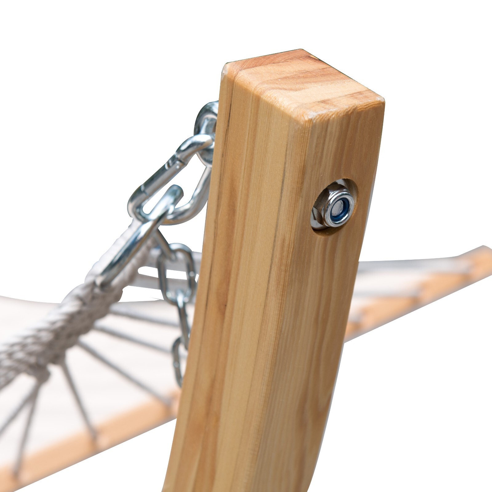 10 Feet Russian Pine Hardwood Arc Frame Hammock Stand with Hooks and Chains