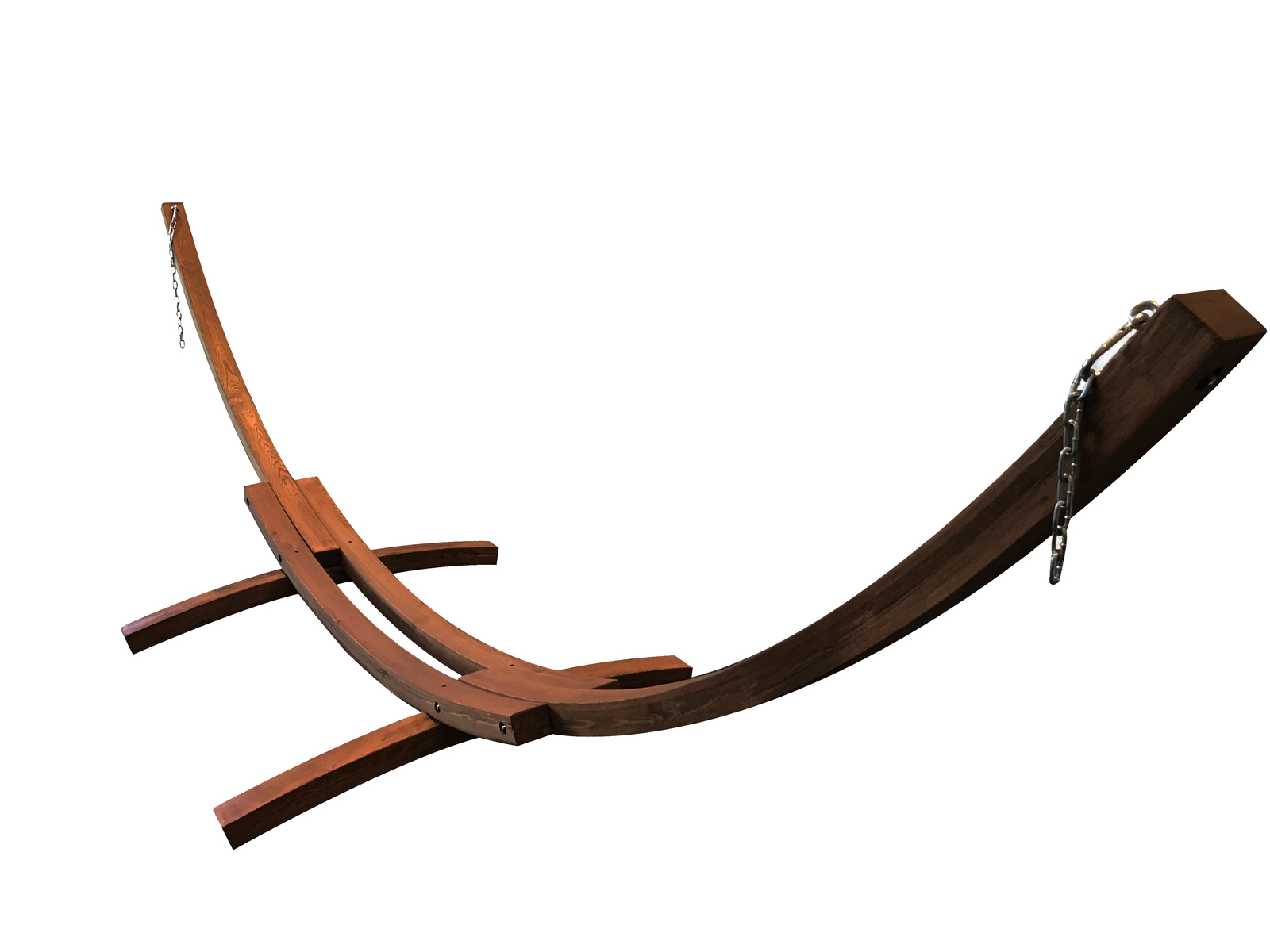 Petra Leisure 14 Ft Wooden Arc Hammock Stand. 450 LB Capacity. Teak Stain Finish