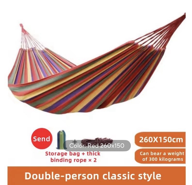 Canvas Hammock Heavy Duty 2 Person 660lb Capacity 102″ x 59″ Camping Patio Swing