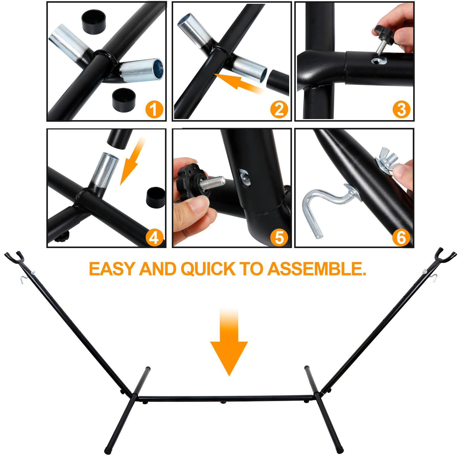 Portable Hammock Stand Metal Frame for Outdoor Hammock Use 450lbs Capacity