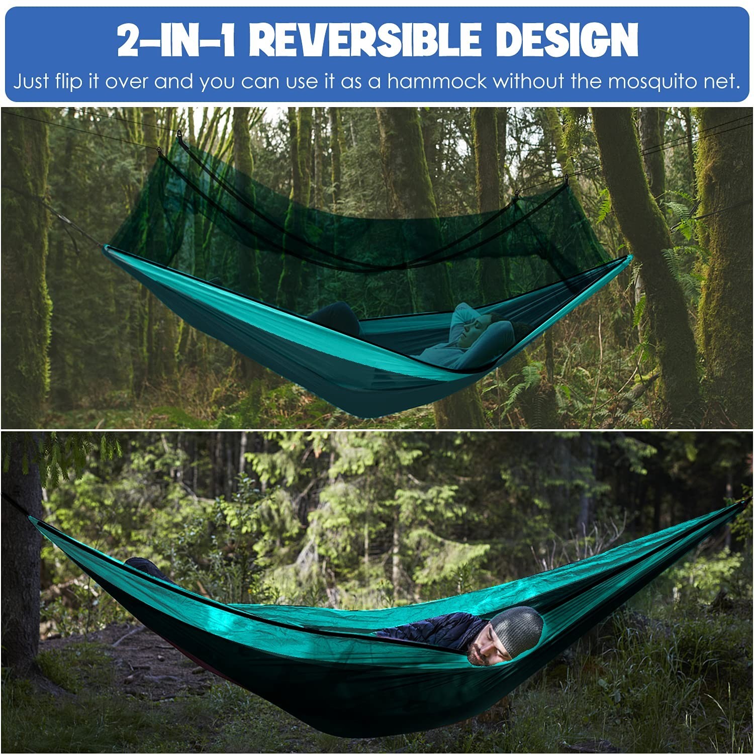 Double Person Camping Hammock with Mosquito Net Hanging Hammock