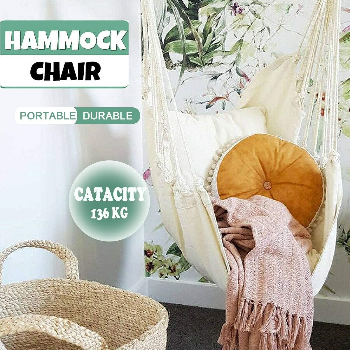 Poste de columpio para hamaca colgante resistente y almohadas NO incluidas NUEVO