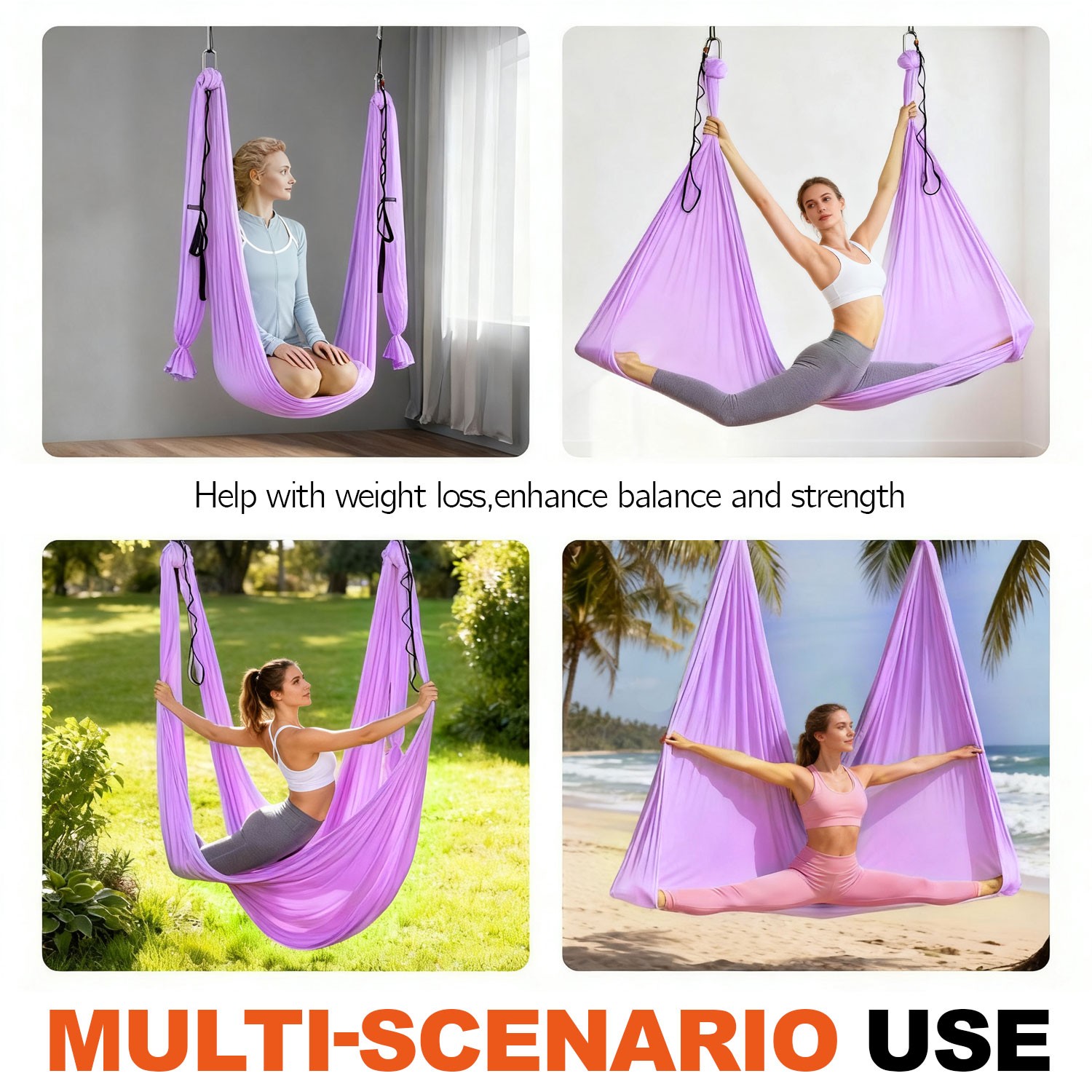 20FT Home Aerial Yoga Swing Nylon Hammock For Gymnastics Strength Training