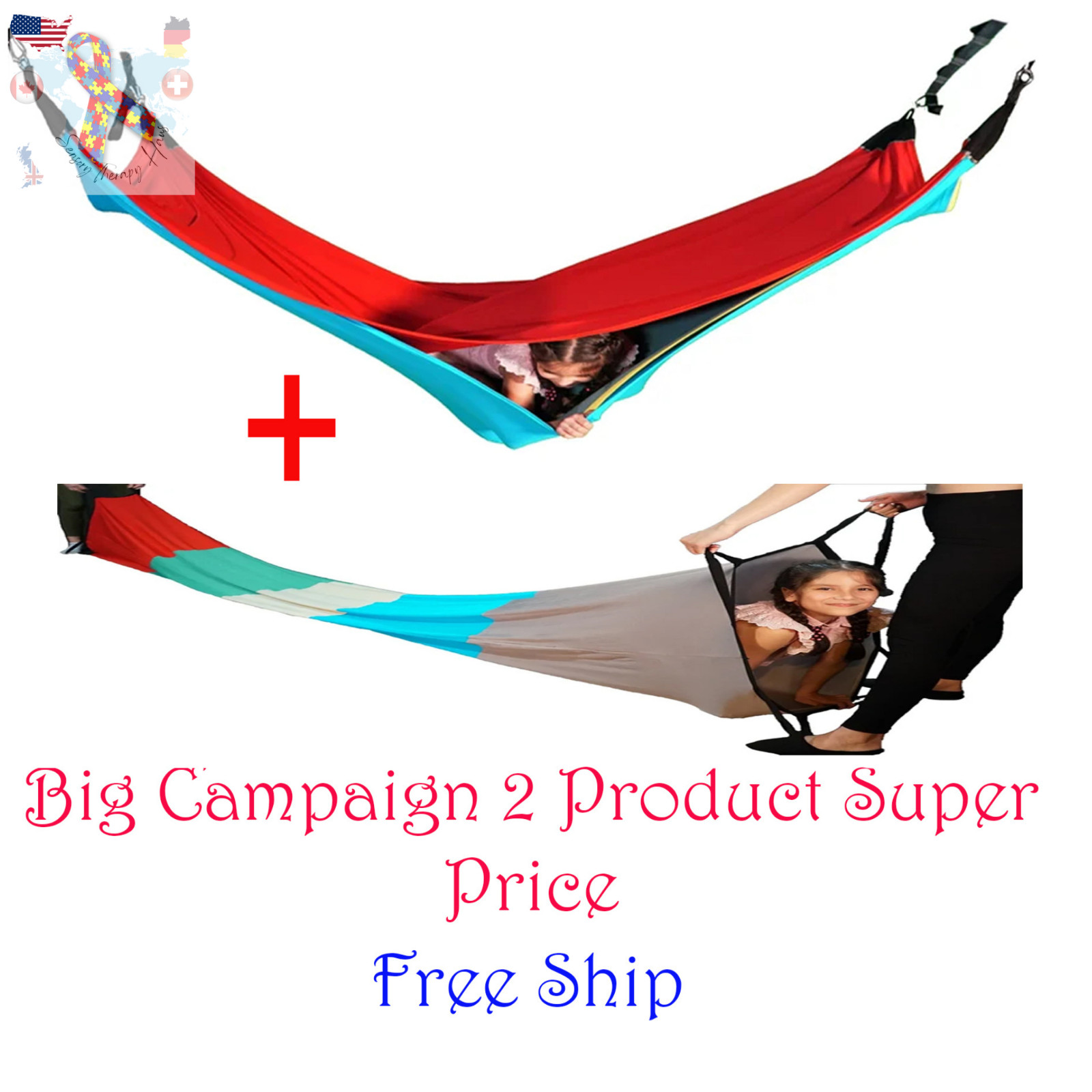 Montessori Therapy For Kid Acrobat Hammock, Swing, Autism, Educational Material