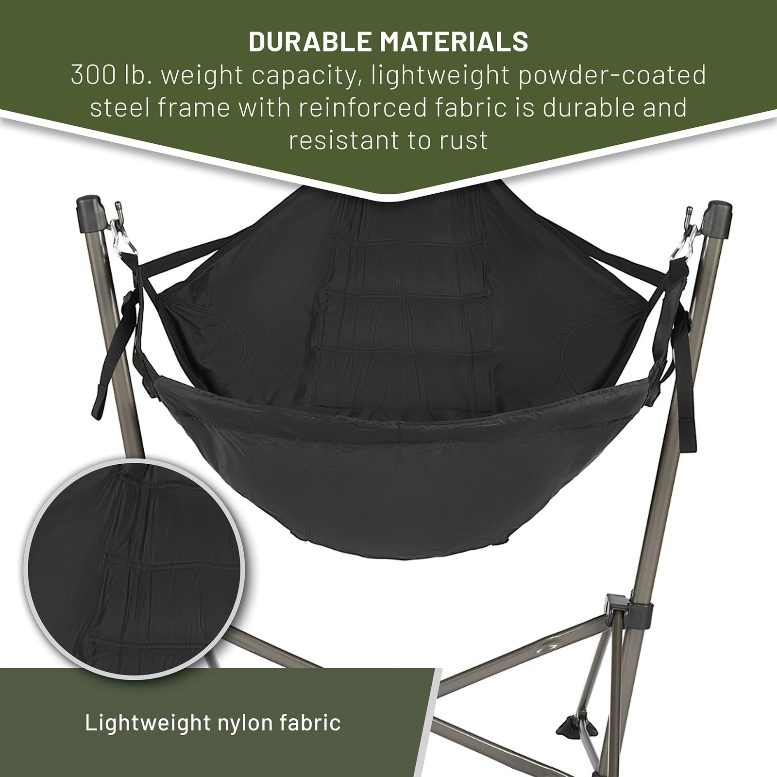 Portable Hammock Camping Chair, Padded Folding Swing Hammock Chair with Stand…