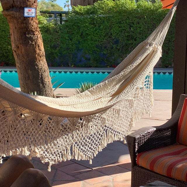 White Luxury Hammock with macrame – 14ft x 5ft – Brazilian Premium Double Handma