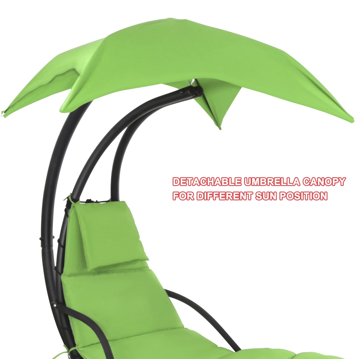 Patio Hanging Chaise Swing Lounger Chair Outdoor Hammock Canopy Arc Stand Porch