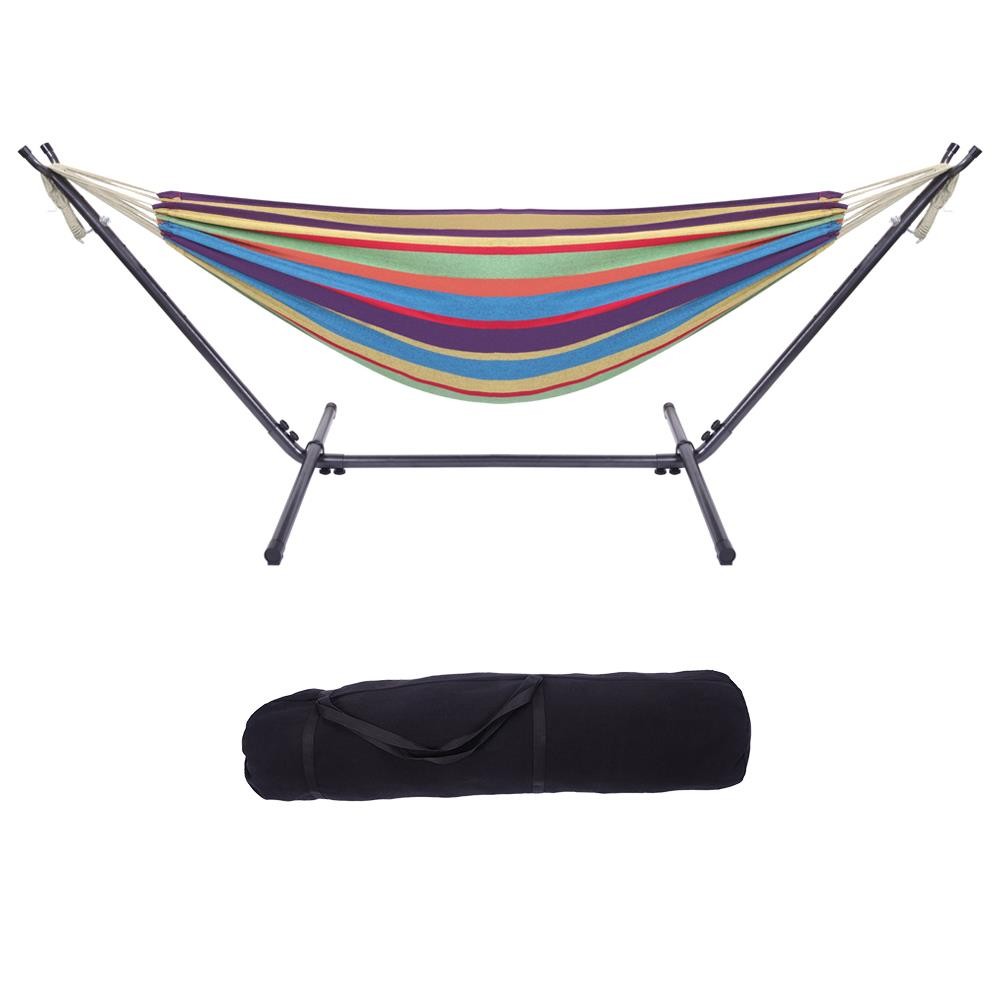 Hot Space Saving Steel Stand with Double Hammock and Portable Carrying Case US