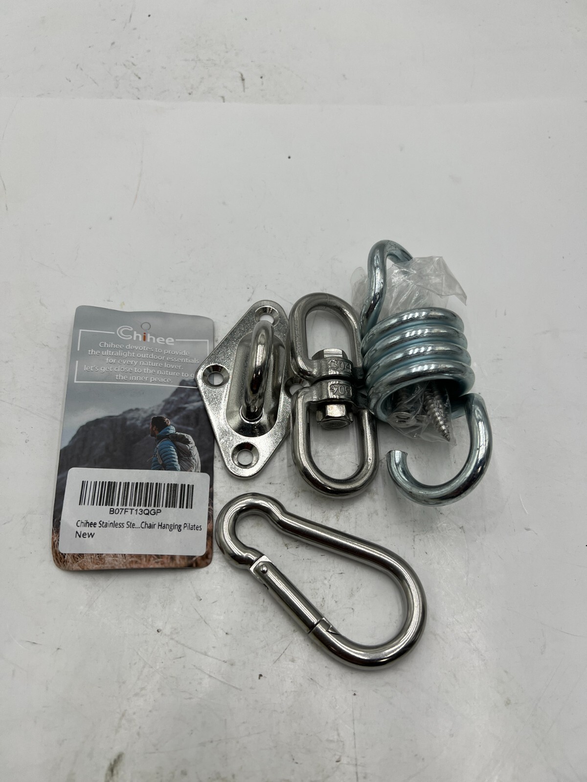 Chihee Stainless Steel Hammock Hanger Spring Swivel Hook Wooden Beam, Silver