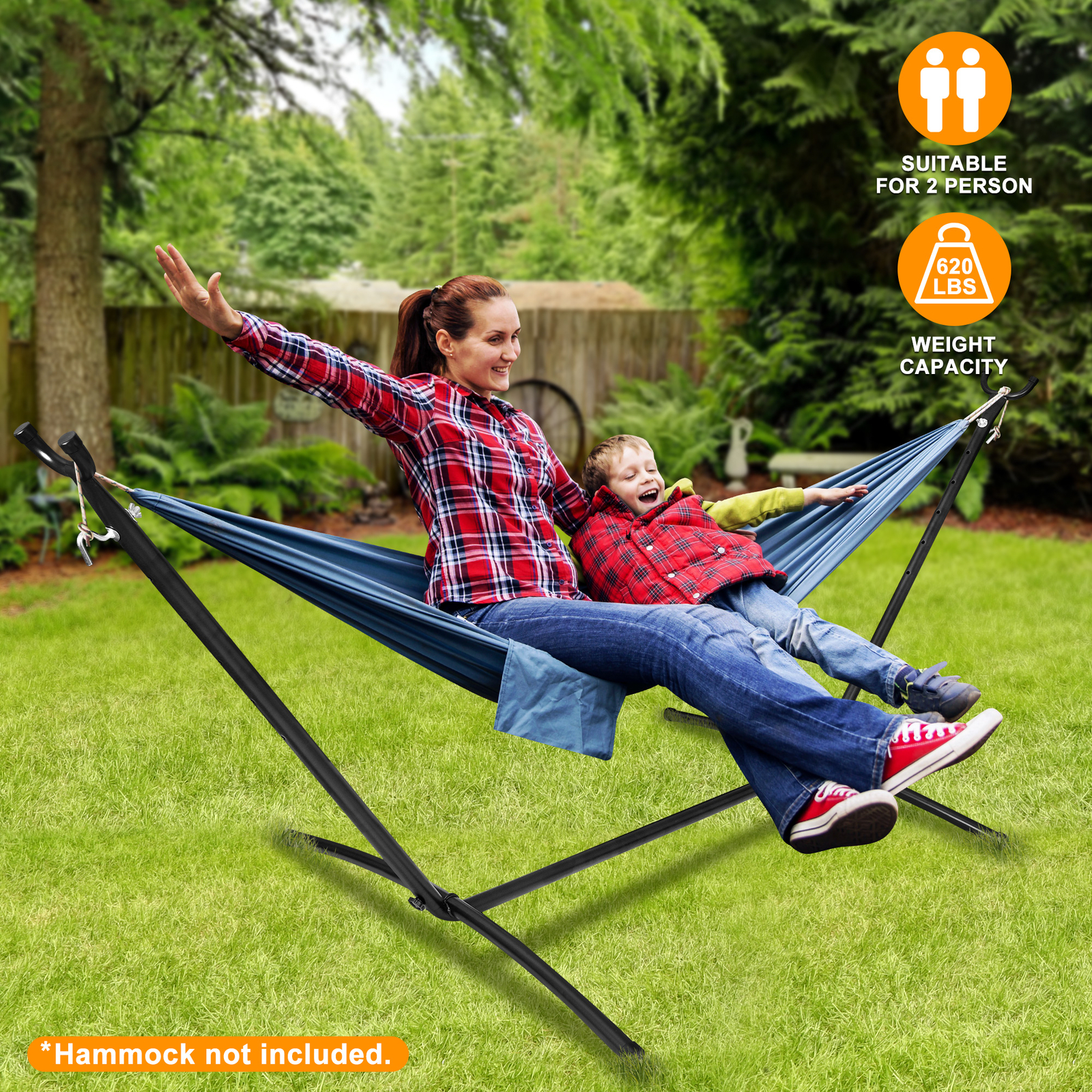 Portable Hammock Stand Metal Frame for Outdoor Hammock Use 450lbs Capacity