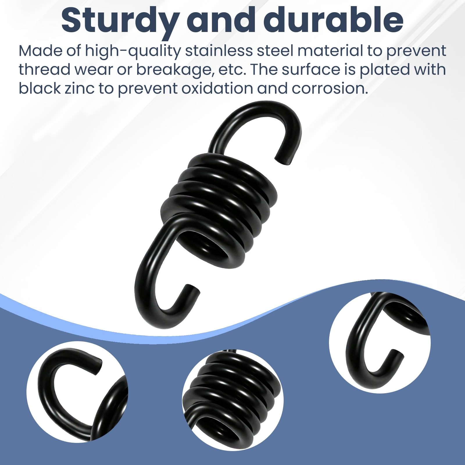2 PCS Heavy Duty 304 Stainless Steel Porch Swing Springs 1000 LB Capacity