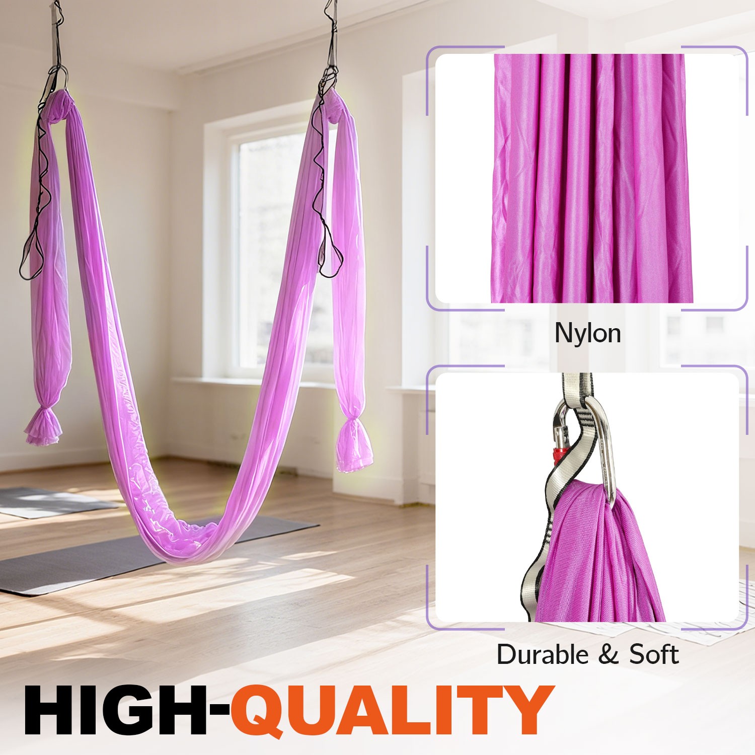 20FT Home Aerial Yoga Swing Nylon Hammock For Gymnastics Strength Training