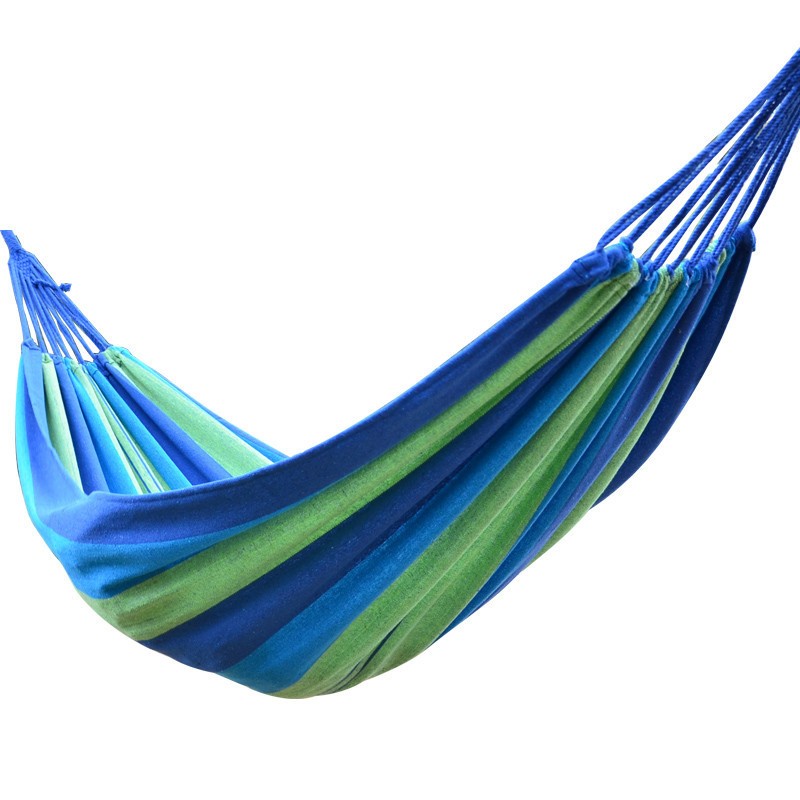 Camping Hammock Double Portable Hammock With 2 Tie Straps Colorful Stripe Cloth