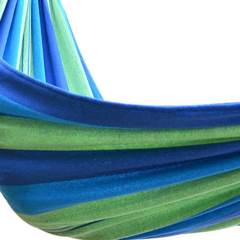 Camping Hammock Double Portable Hammock With 2 Tie Straps Colorful Stripe Cloth
