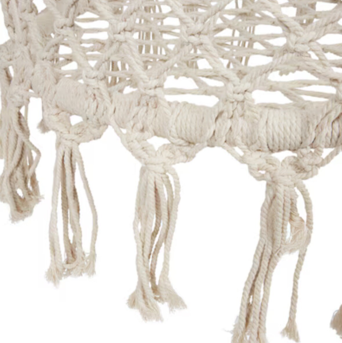 Lightweight Porch Hammock Chair Macrame Swing Bohemian Rope Lounge 265lb White