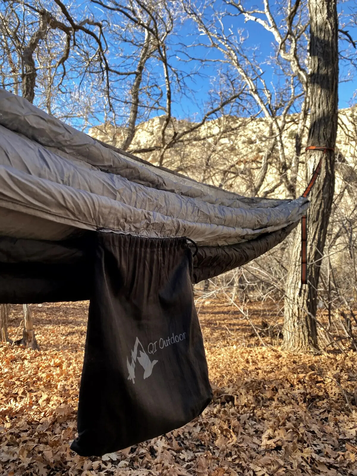 Portable 1 Person Parachute Nylon Outdoor Camping Hammock w/Carabiners & Straps