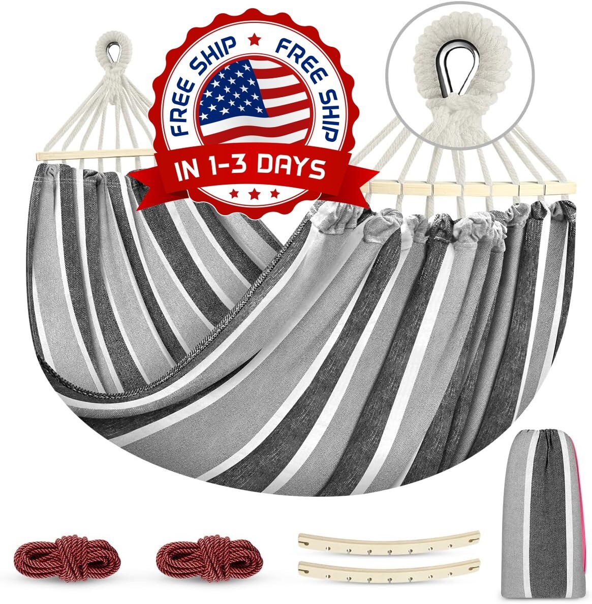 Doble Hamaca Soporta Hasta 550lbs Hamaca Amacas Patio Amaca Con Base Mexicanas