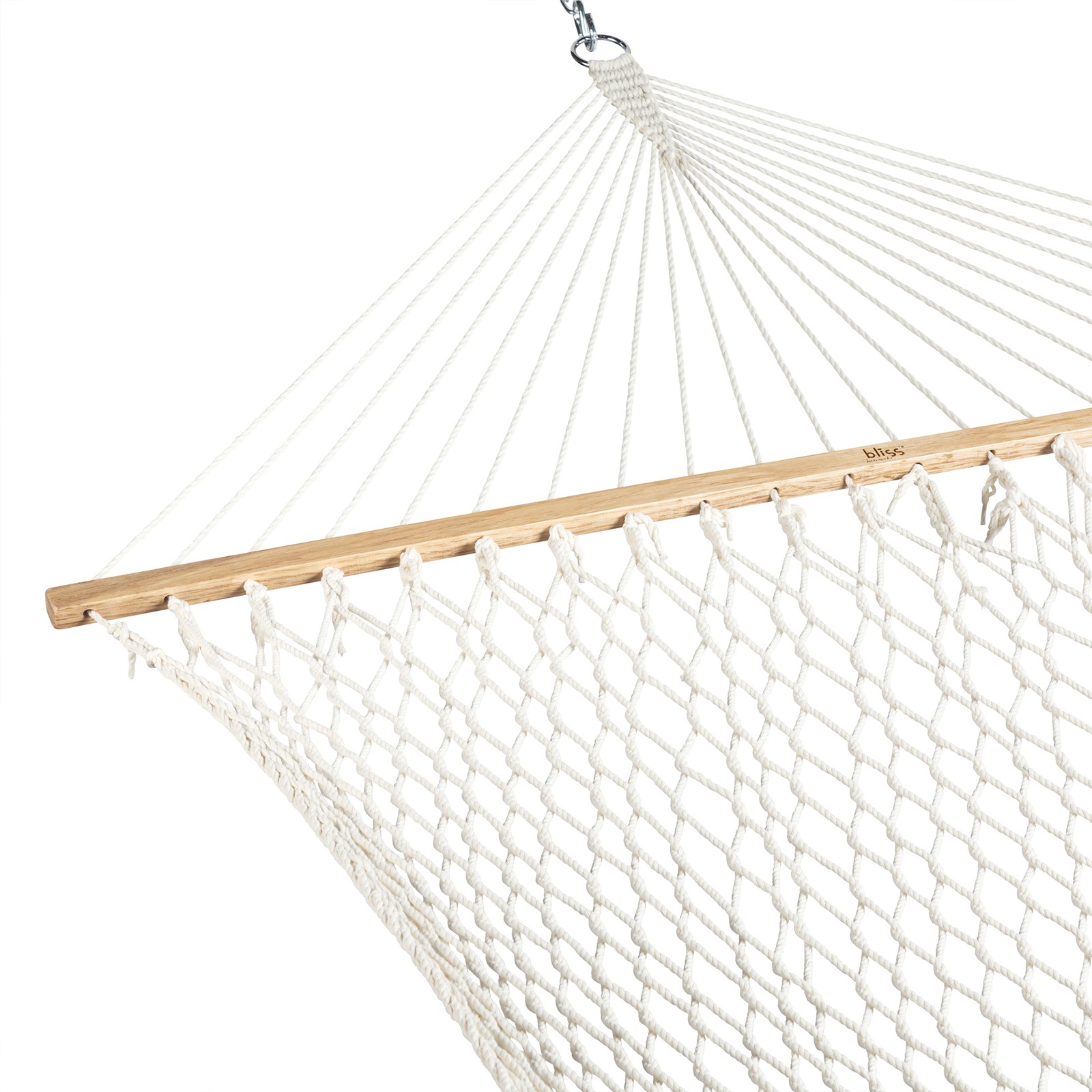 Bliss Hammocks Classic 2-Person Cotton Rope Hammock w/ Spreader, 80×60, Natural